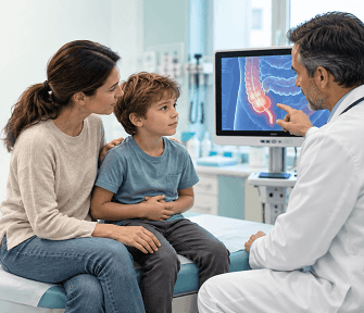 Paediatric surgical team and operating theatre at Arihant Hospital